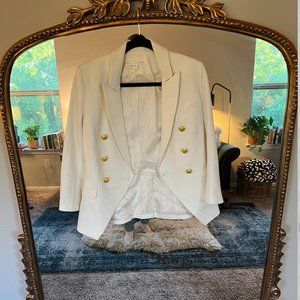 RARE Gold-Button Veronica Beard Miller Linen Dickey Jacket, Size 4